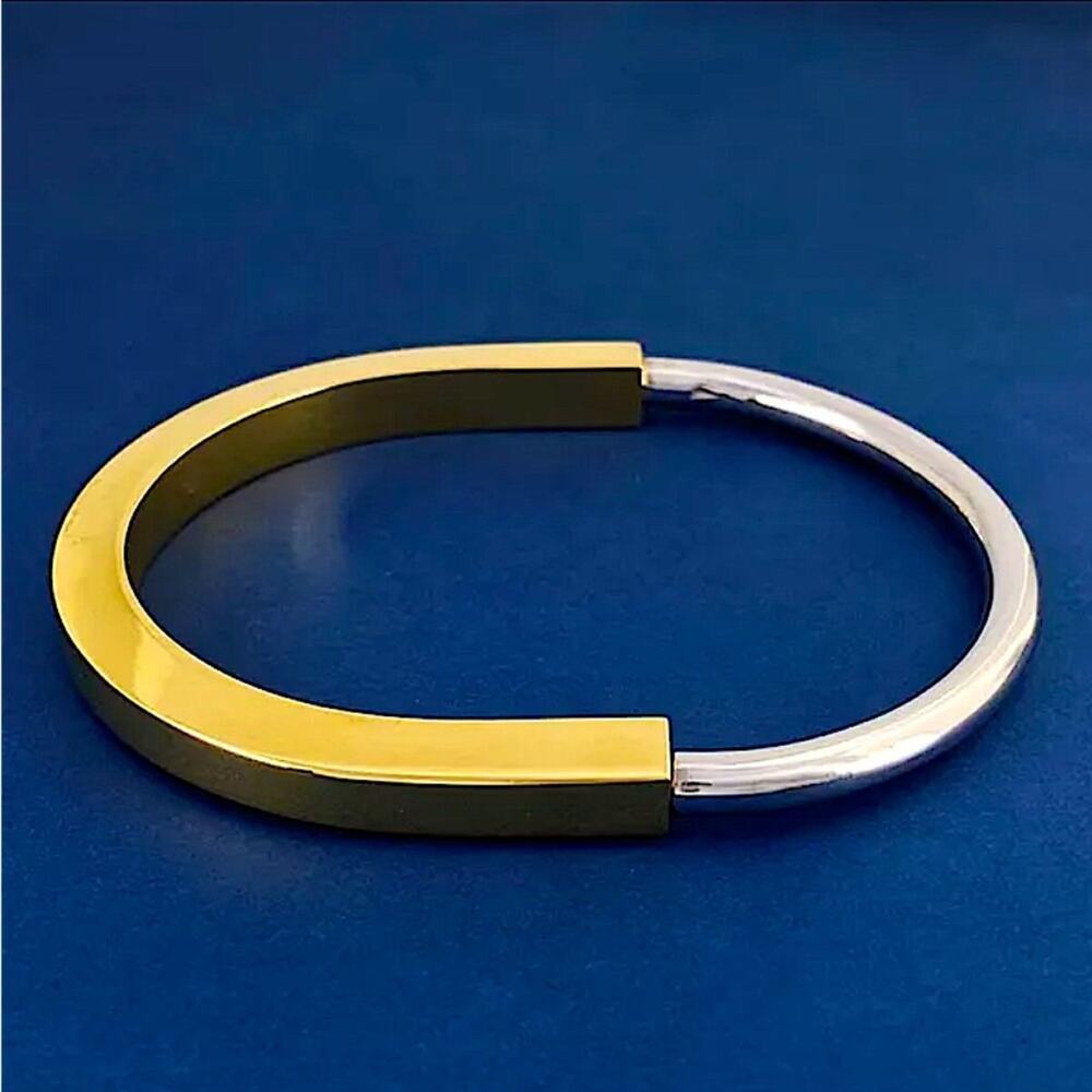 Bicolor Lock Bangle Bracelet Nail Screw Screwdriver Love